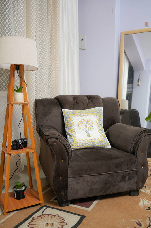 Tree Motif Hand block Quilted Cushion Cover (Pack of 5)